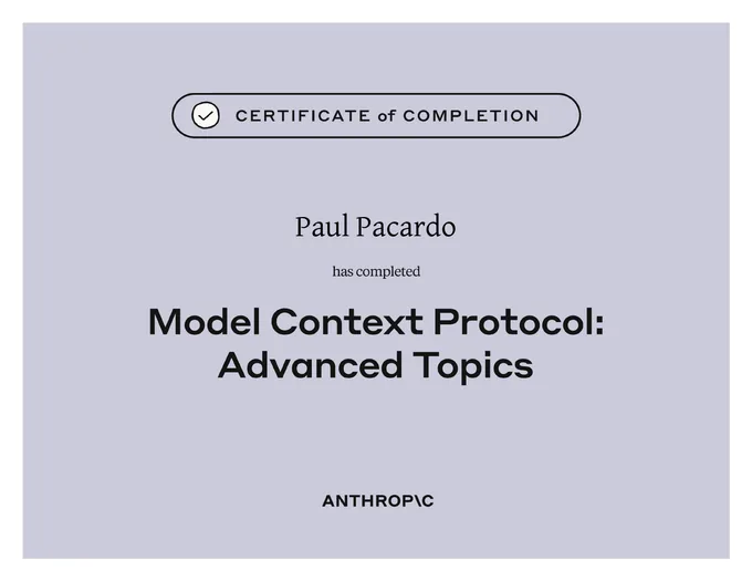 Certificate, Model Context Protocol: Advanced Topics